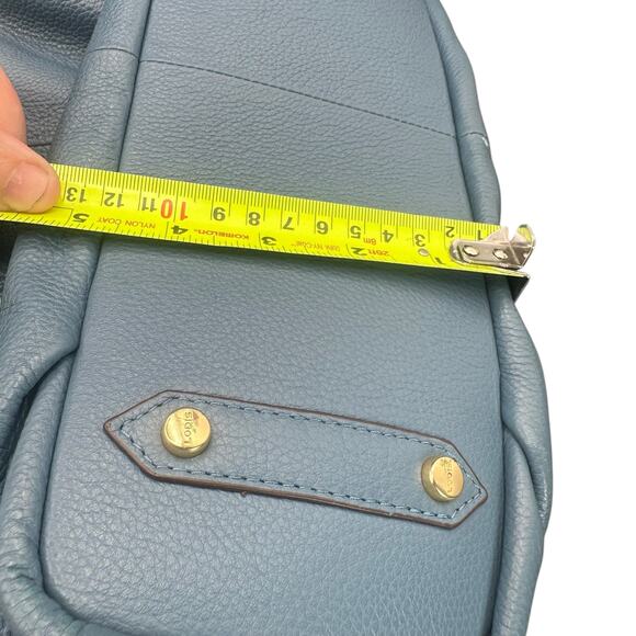 Lodis Blue Leather Shoulder Bag Hobo Slouchy Tote Purse - Picture 7 of 14